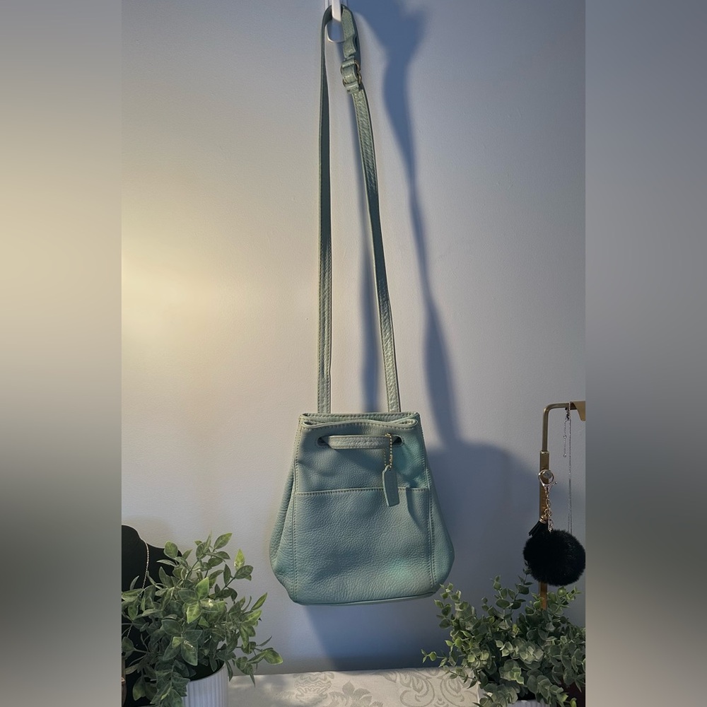 Coach Vintage Sonoma Drawstring Natural Grain Leather - Aqua - Picture 4 of 14